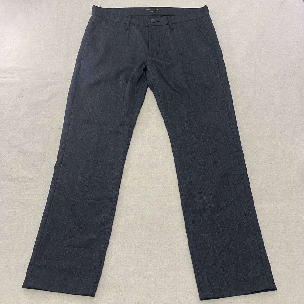 John Varvatos USA Luxe Men's 36 x 31 Dark Gray Straight Dress Pants Preppy